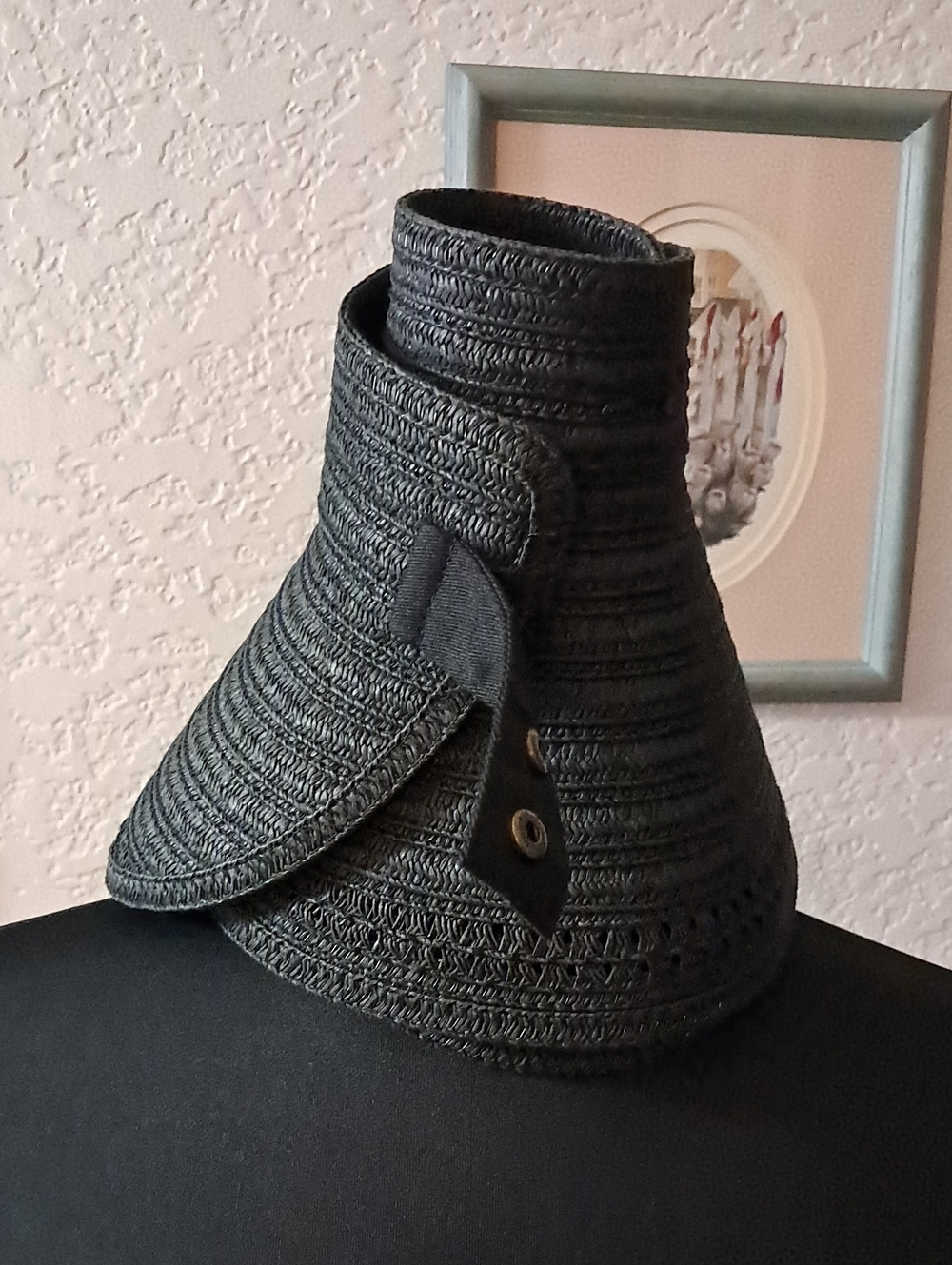 Roll-up Black Beach Hat